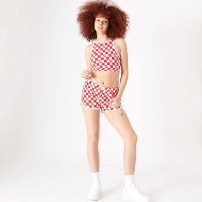 Coca-Cola chequerboard short shorts;