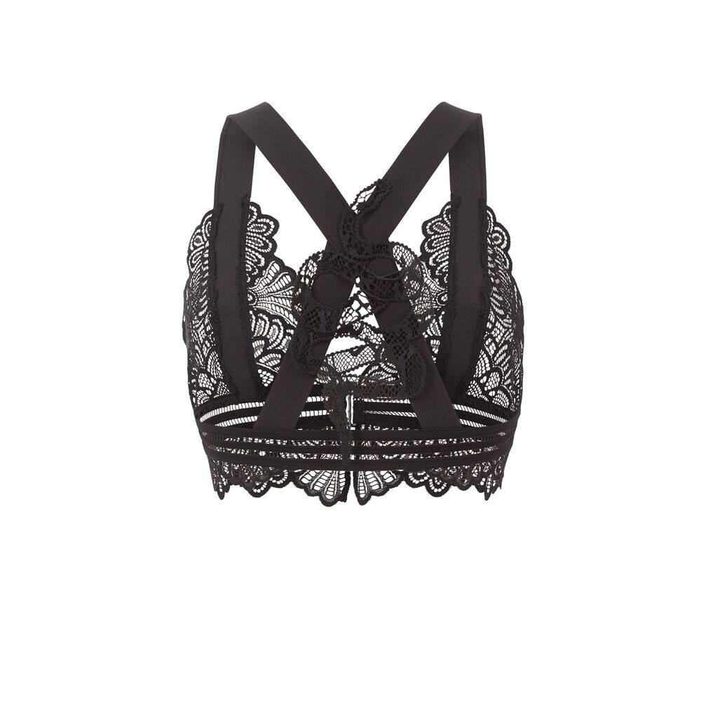 Snake tattoo non-wired bra - black black.