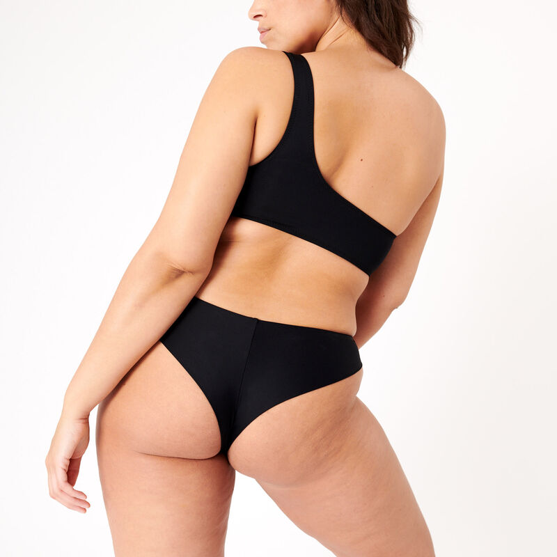 plain asymmetrical bralette bikini top - black ;