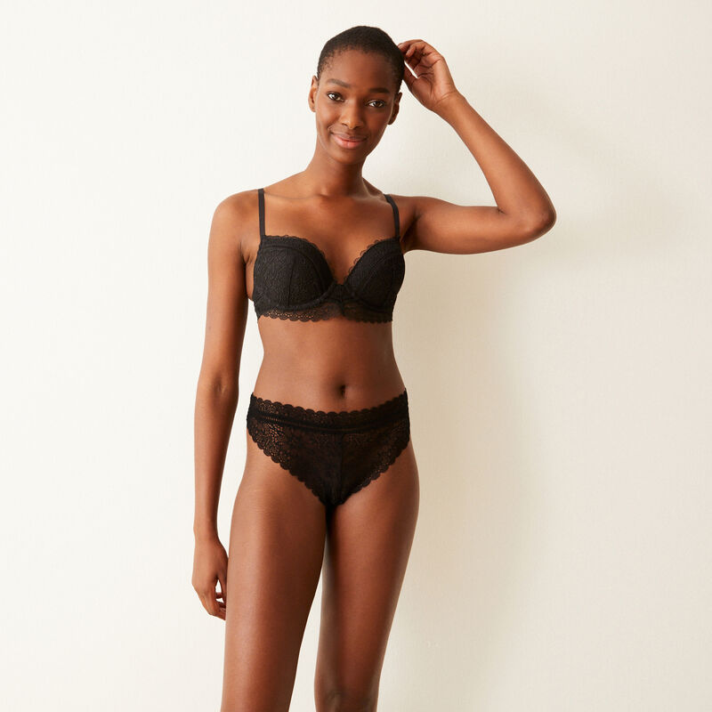 Lace tanga briefs - black Lace tanga briefs - black;