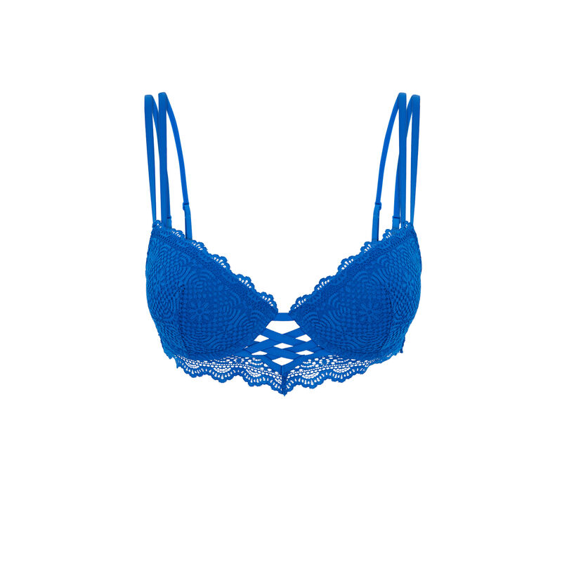 Totoiz push-up bustier bra royal blue.
