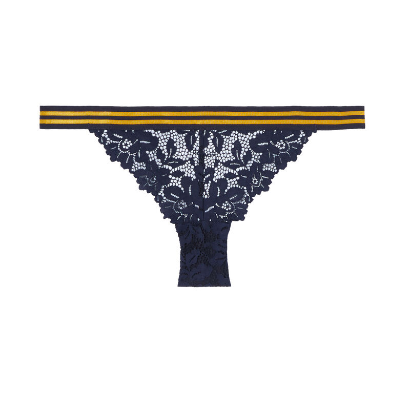 two-tone lace and elastic briefs - blue two-tone lace and elastic briefs - blue;