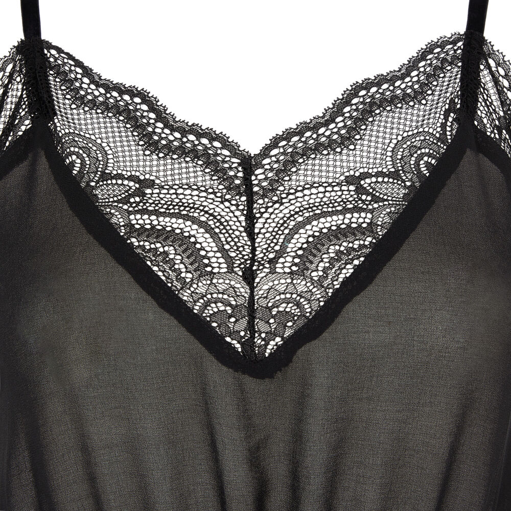 Lace playsuit - black black.