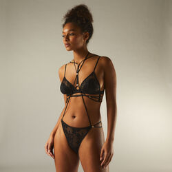 floral lace thong;