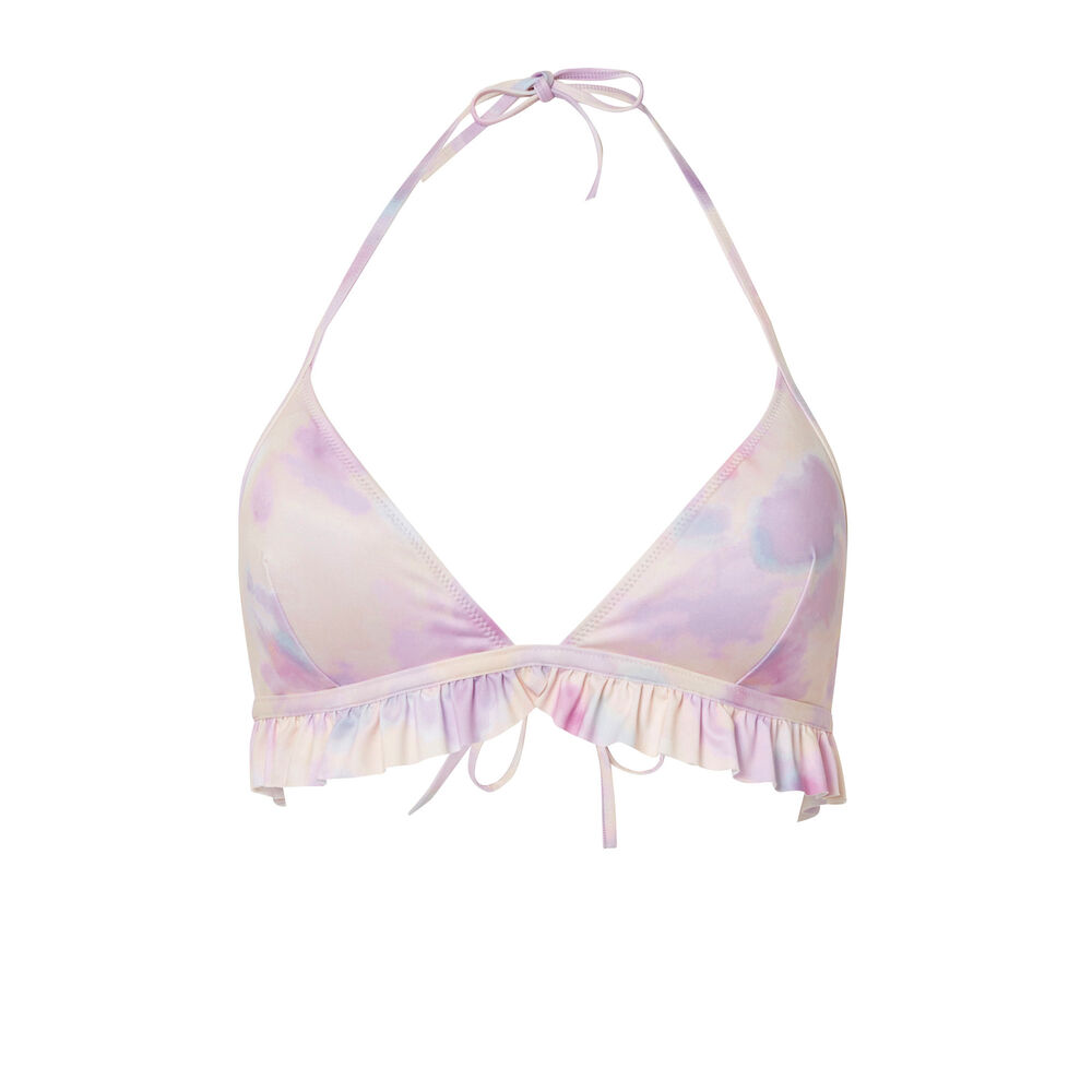 Pastel tie-dye triangle swimming costume top x romy - multicoloured multicoloured.