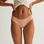 microfibre and lace briefs - nude pink