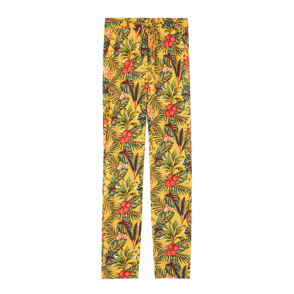 Tropical print trousers - black black.