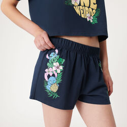 Stitch print shorts
