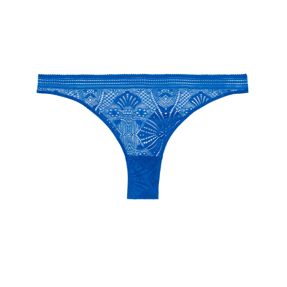 Tanga briefs with tie detail - blue blue.
