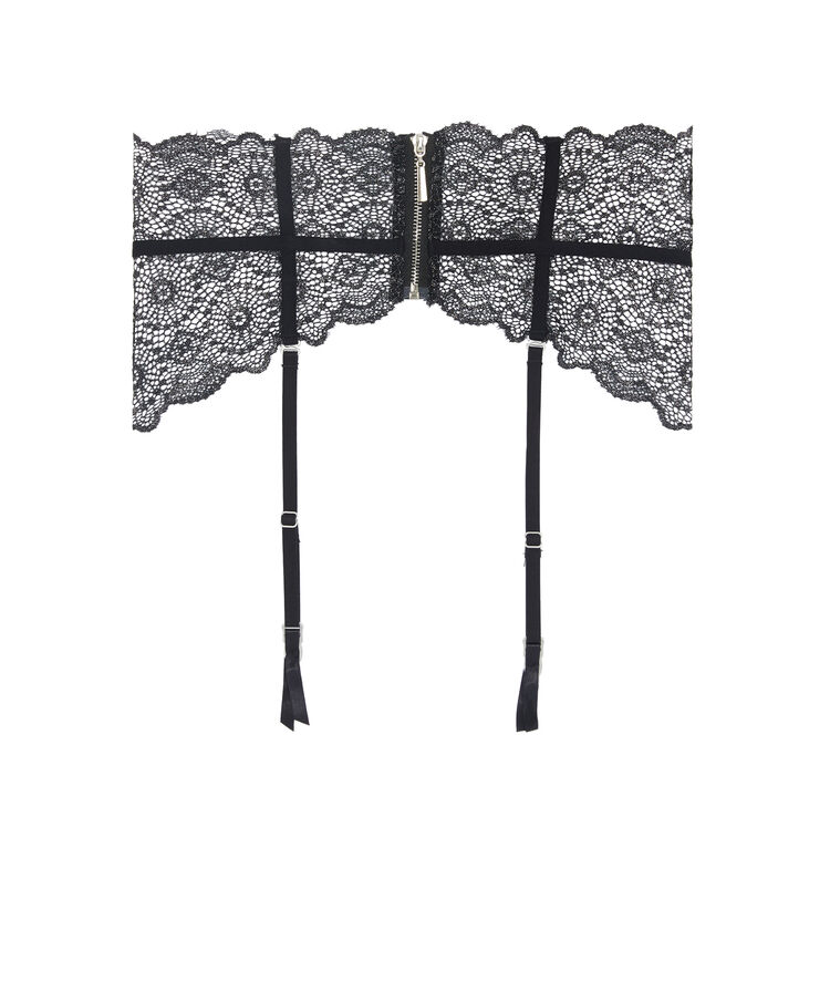 Serre taille porte-jarretelles détail zip blackjackiz noir.