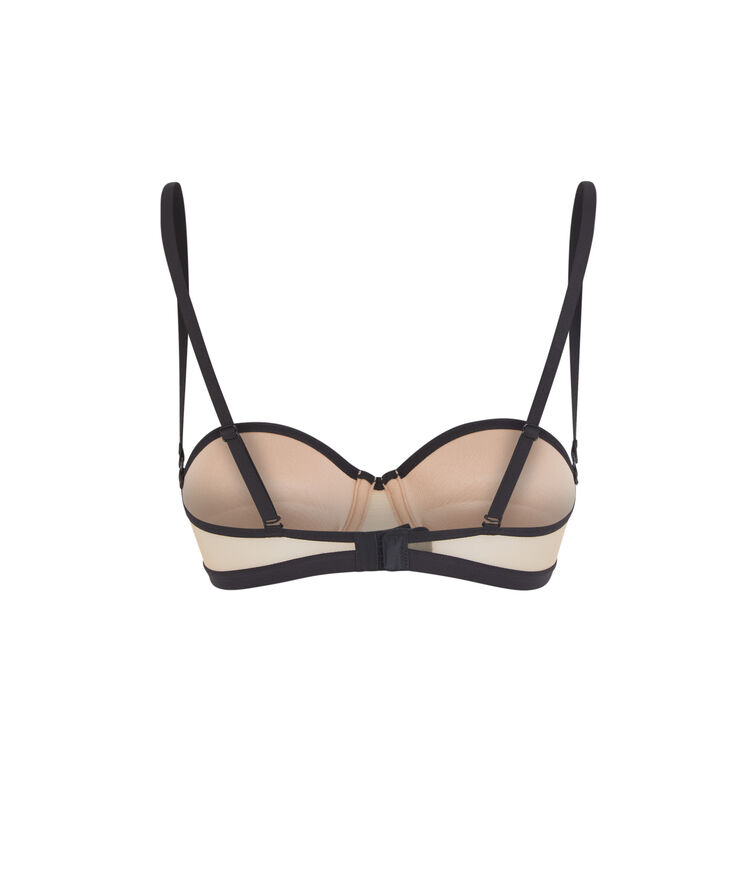 Saturiz black push-up bandeau bra black.