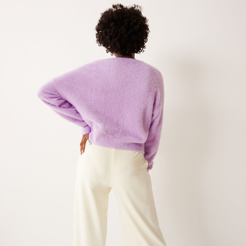 Buttoned cardigan - lilac purple.