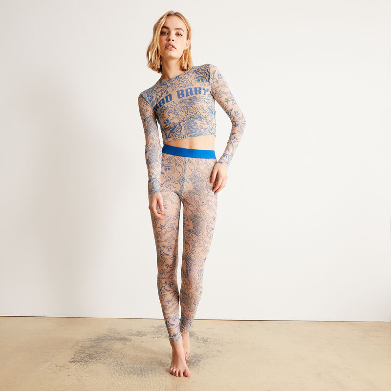 Long-sleeved top with bad babe tattoo style - nude Long-sleeved top with bad babe tattoo style - nude;