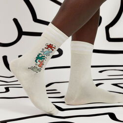 chaussettes hautes douces unies Keith Haring;