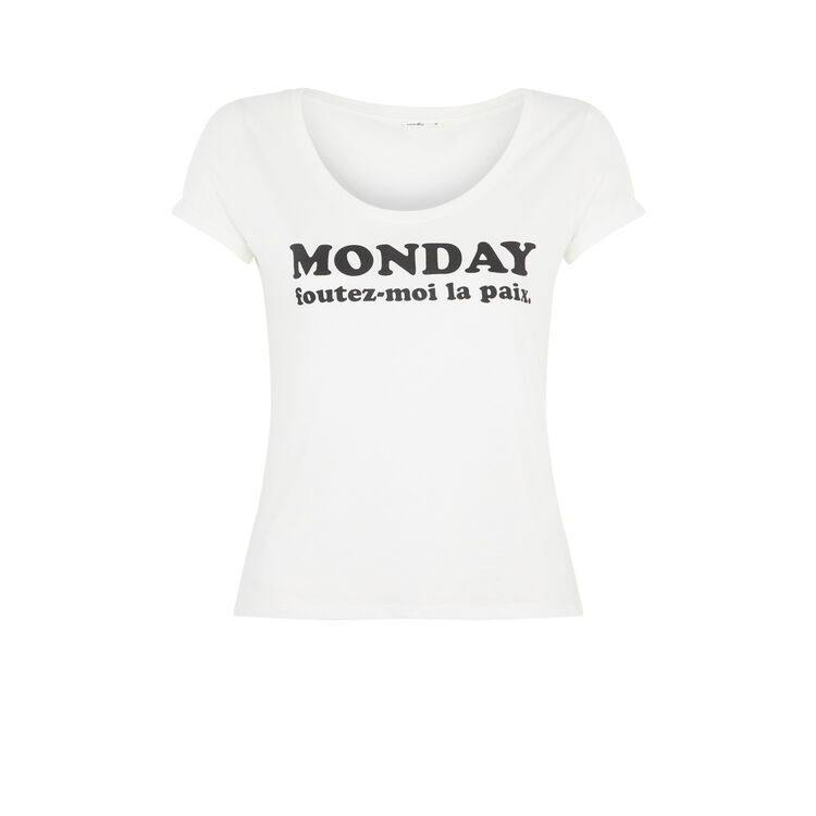 Bemondayiz jersey top with slogan off-white.