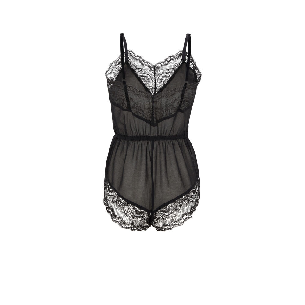 Lace playsuit - black black.