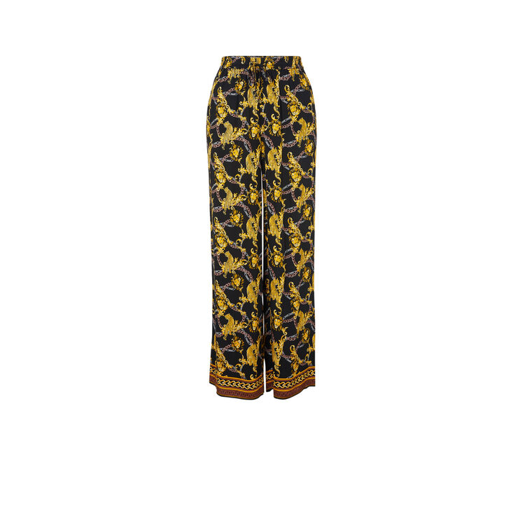 Grequeeniz large print satin trousers black.