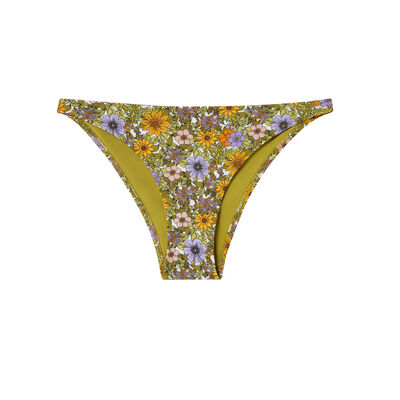 floral print bikini bottoms - olive;