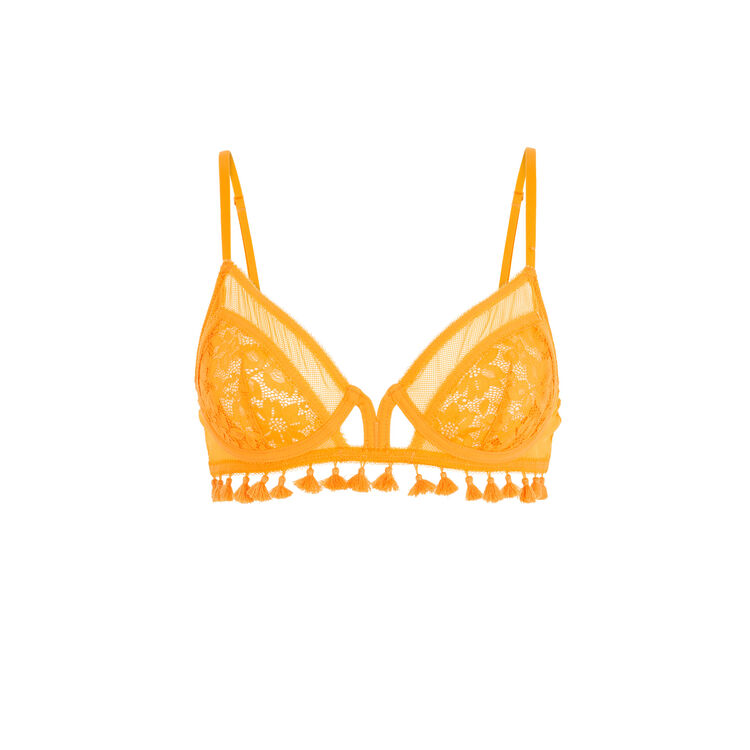 Zacateciz ochre basket weave lace bra ochre.