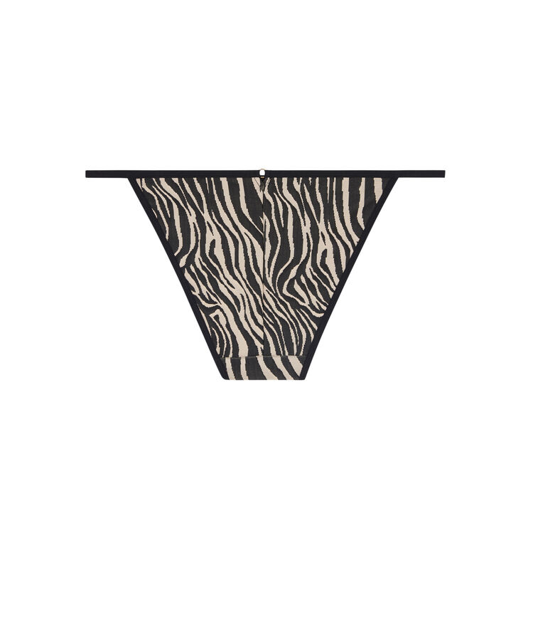 Goldenglamiz zebra print briefs with jewel detail beige.