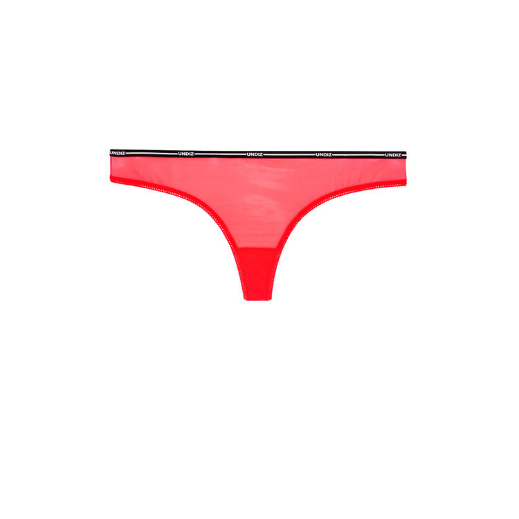 Trugirliz plain tulle thong fluorescent coral.