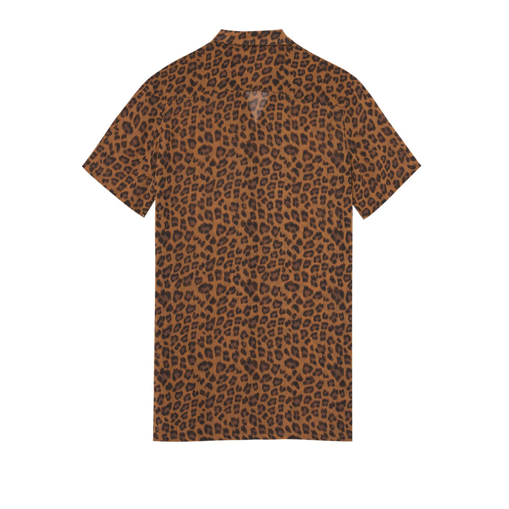Leopard print beach shirt - brown brown.