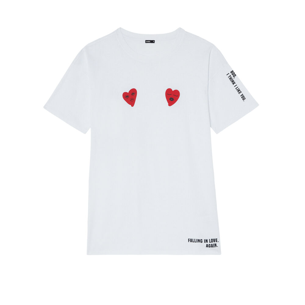 Tunic with mood heart patterns - white white.