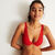Floral lace padded scarf bra - red;