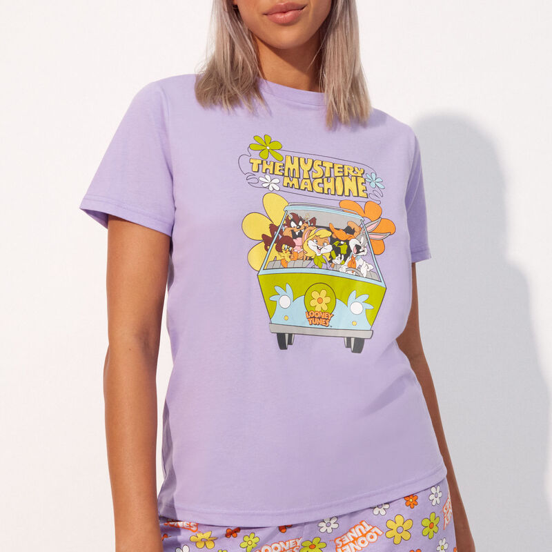T-shirt z krótkim rękawem z nadrukiem Scooby-Doo z bawełny;