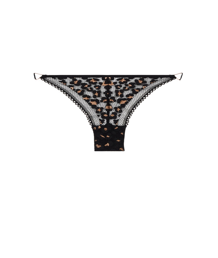 Plain lace briefs - black black.