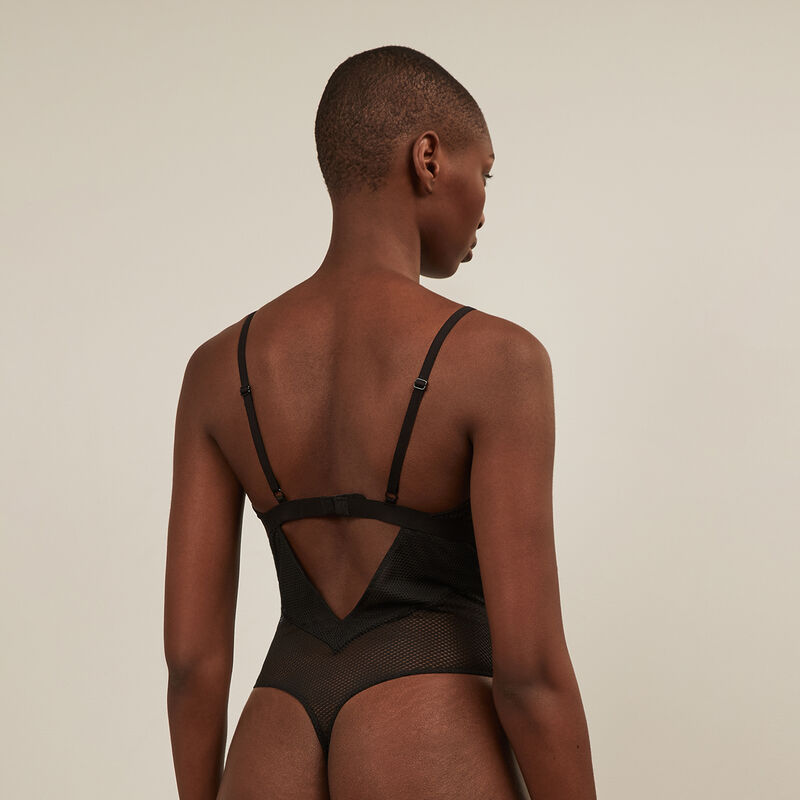 Non-underwired mesh bodysuit - black Non-underwired mesh bodysuit - black ;