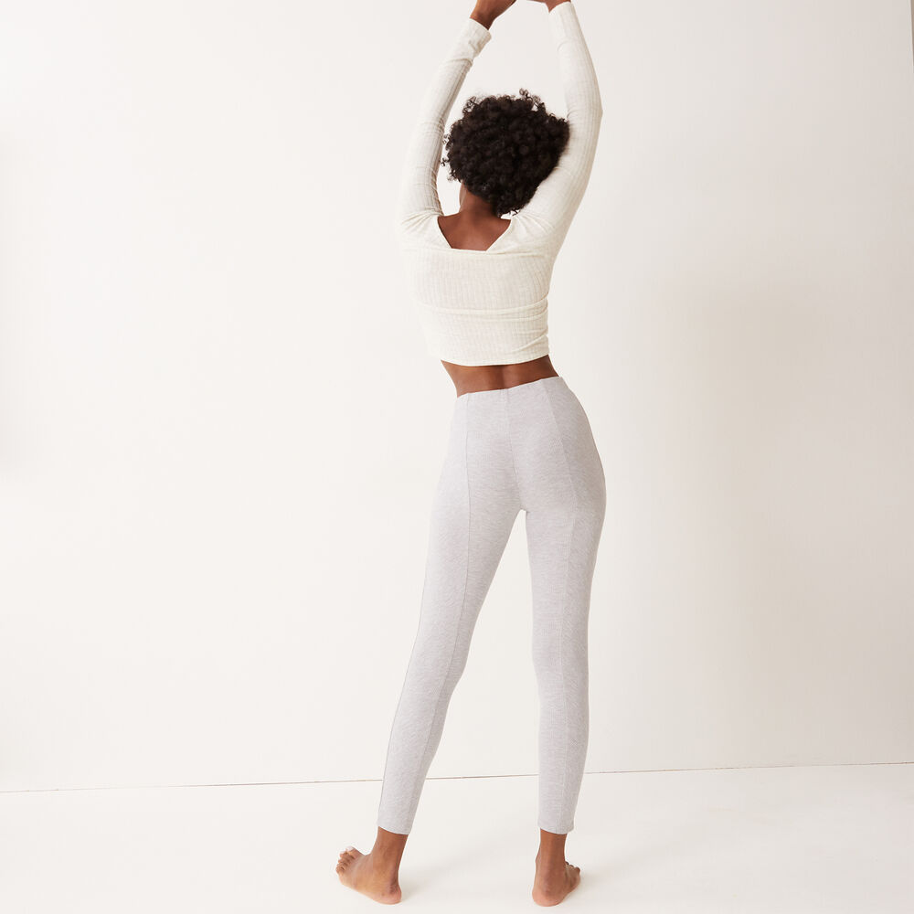 Comfy leggings with 100% love slogan - light grey grey.