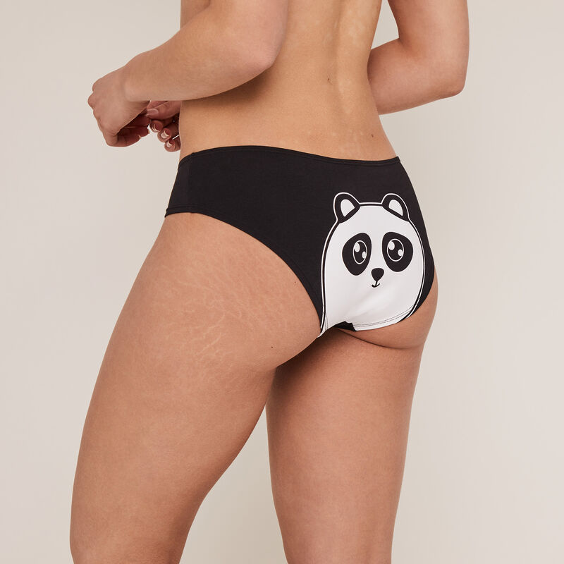 Cotton hipsters with panda print - black Cotton hipsters with panda print - black;