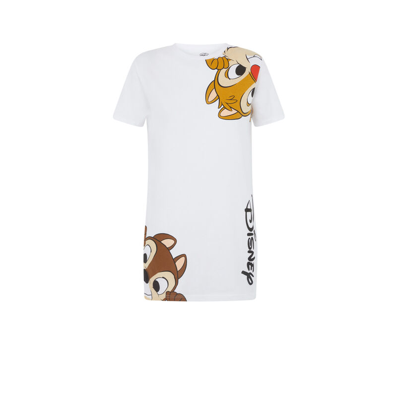 Tunika z krótkim rękawem z nadrukiem chip 'n dale tatiz biały.