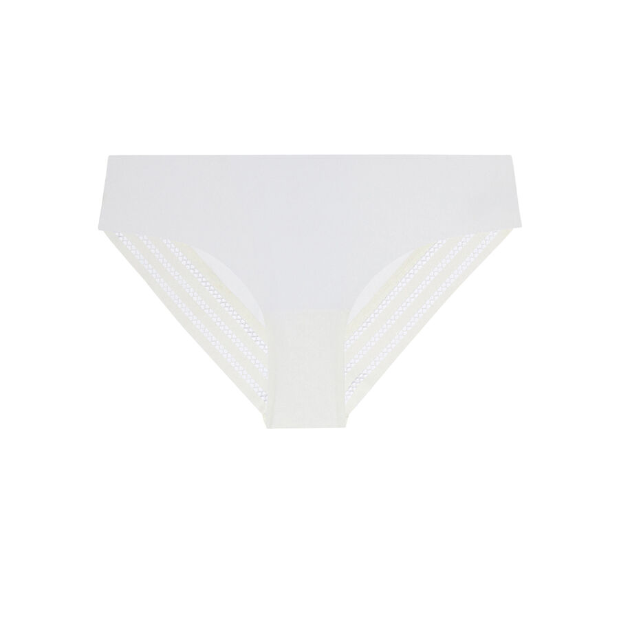 microfibre and graphic lace knickers - ecru;