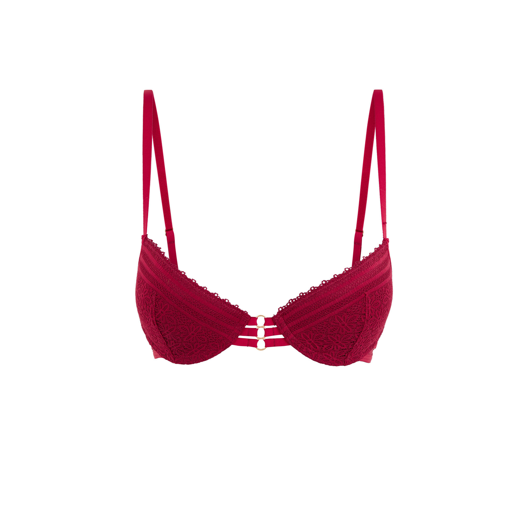 burgundy push up bra