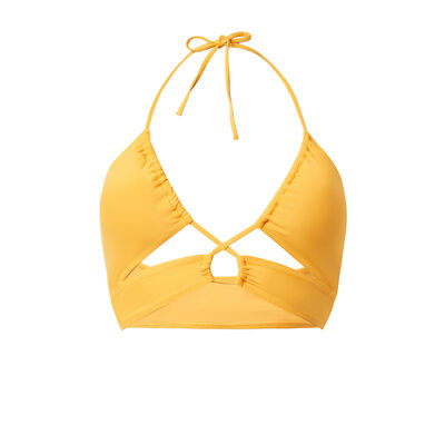 plain bralette bikini top - mango;