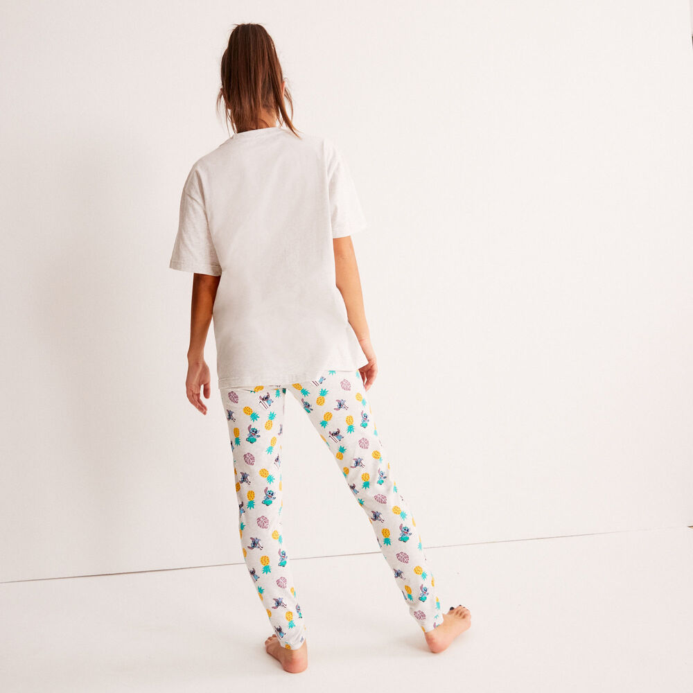 Hula dance stitch print top - cream off-white.