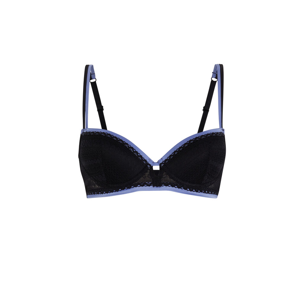 Lace amplifier bra - black black.