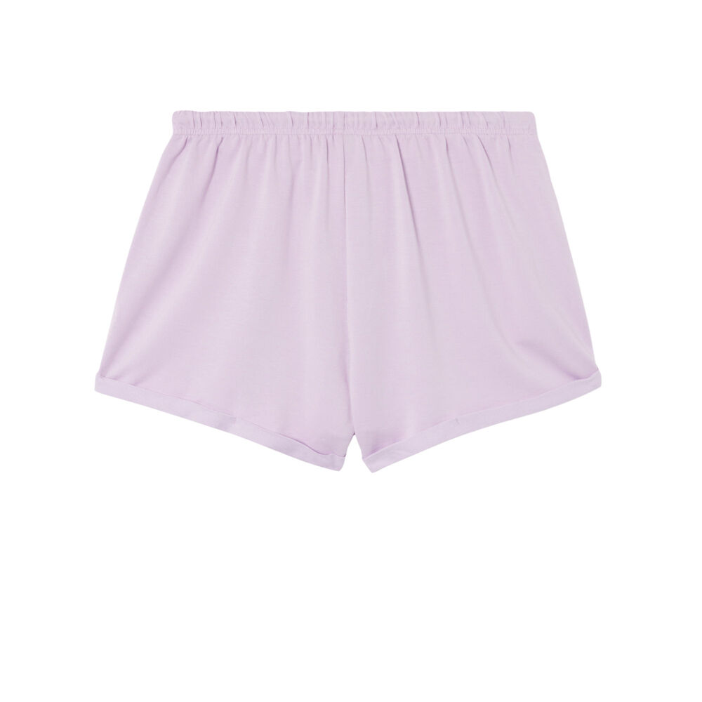 Plain shorts with drawstring detail - lilac purple.