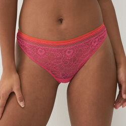 floral lace thong;