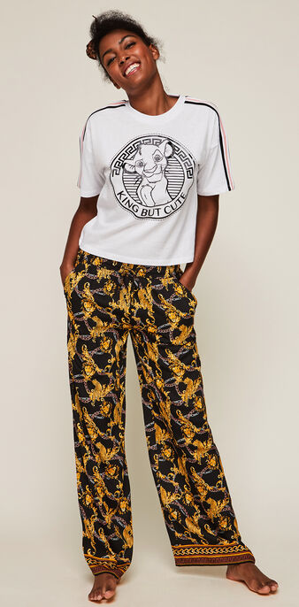 Grequeeniz large print satin trousers black.