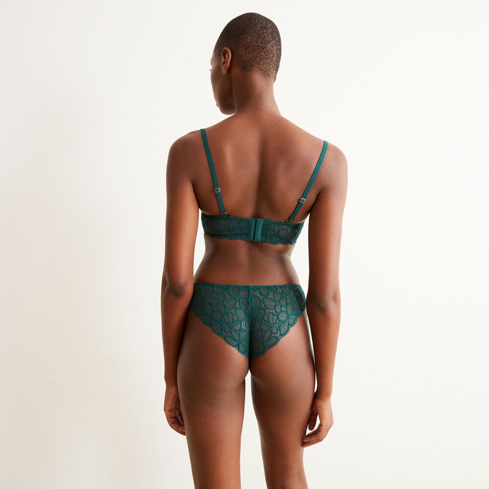 Padded bustier bra with bow - green green.