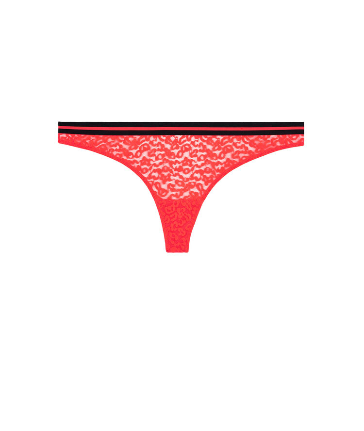 Secretiz leopiz fluorescent coral thong pink.
