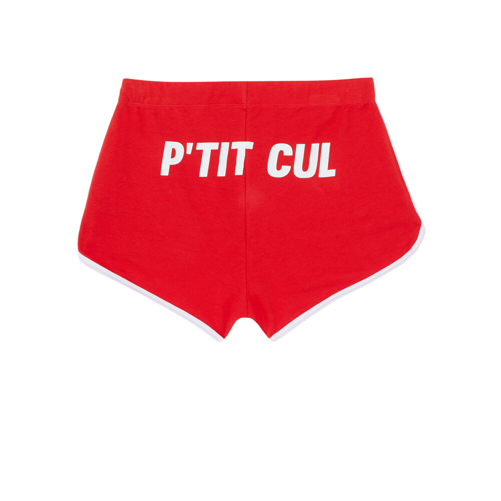 Small booty print shorts - red red.