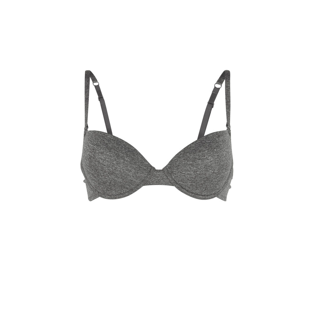 Microfibre padded bra - grey grey.