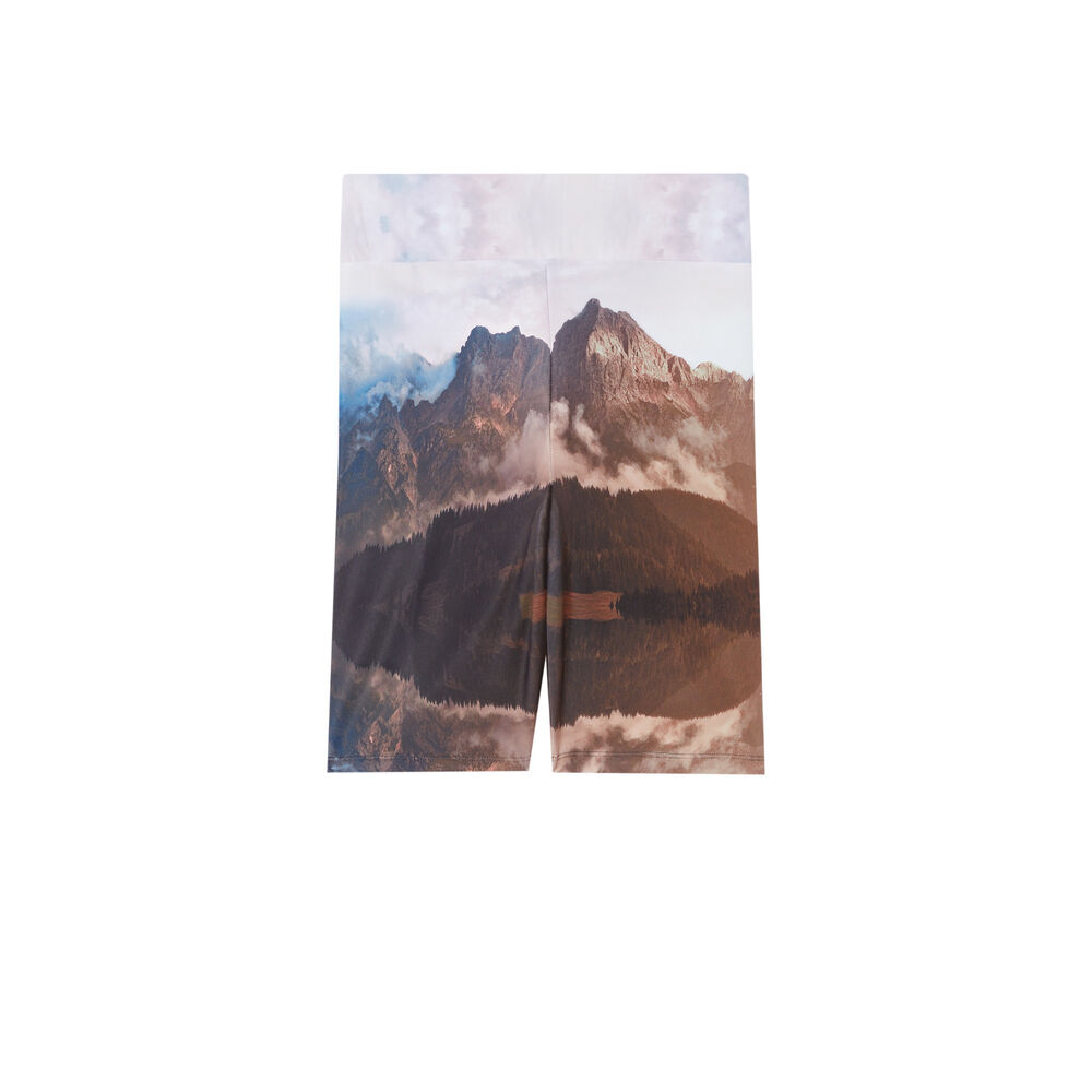 Landscape print cycling shorts - pink pink.