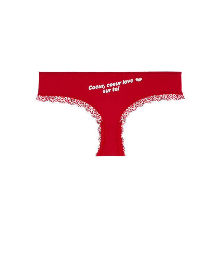 Bigloviz microfibre shortys with slogan red.