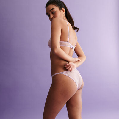 butterfly print tulle briefs - lilac;