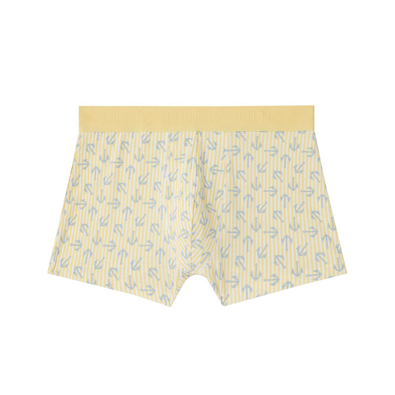 striped boxers with anchor print;